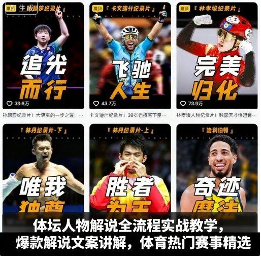 体坛人物解说全流程实战教学，爆款解说文案讲解，体育热门赛事精选  4228 无忧技术吧www.92wuyou.cn